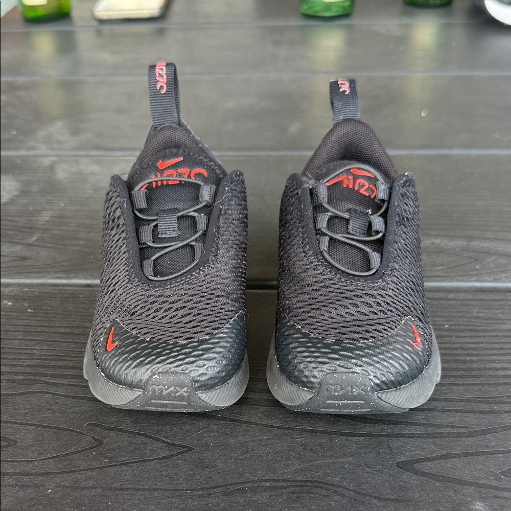 Nike Kids Black and Red Slip-On Athletic Sneakers